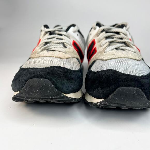 New Balance 574 Running Sneakers Shoes Suede Black Red Silver Women 7 - Picture 2 of 13